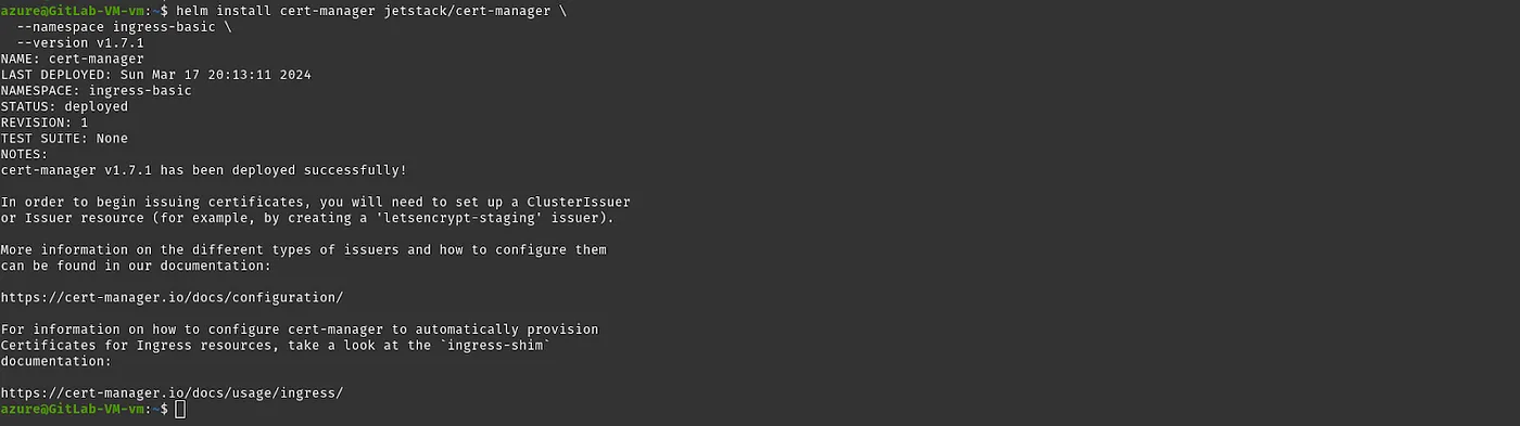 Custom Cert Manager Installed